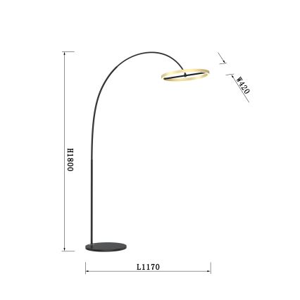 Wofi 3016-104L - Επιδαπέδια λάμπα dimming LED BREST LED/21W/230V