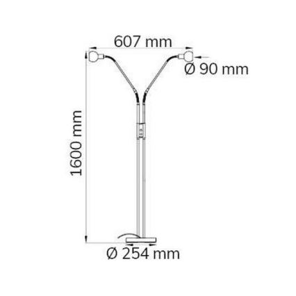 Wofi 307102640000 - Επιδαπέδια λάμπα dimming LED NOIS 2xLED/5W/230V
