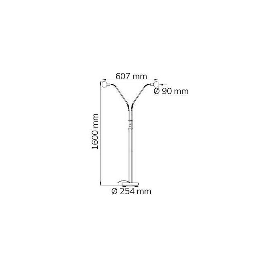 Wofi 307102640000 - Επιδαπέδια λάμπα dimming LED NOIS 2xLED/5W/230V