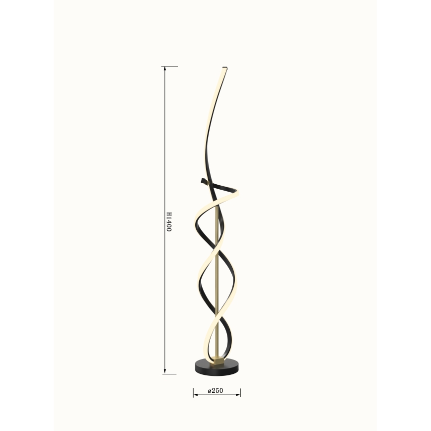 Wofi 3134-104 - Επιδαπέδια λάμπα dimming LED INDIGO LED/31W/230V μαύρο/χρυσαφί