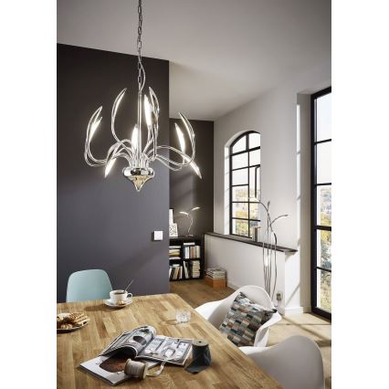 Wofi 3326.05.01.5000 - Επιδαπέδια λάμπα dimming LED HAMPTON 5xLED/5,2W/230V + τηλεχειριστήριο