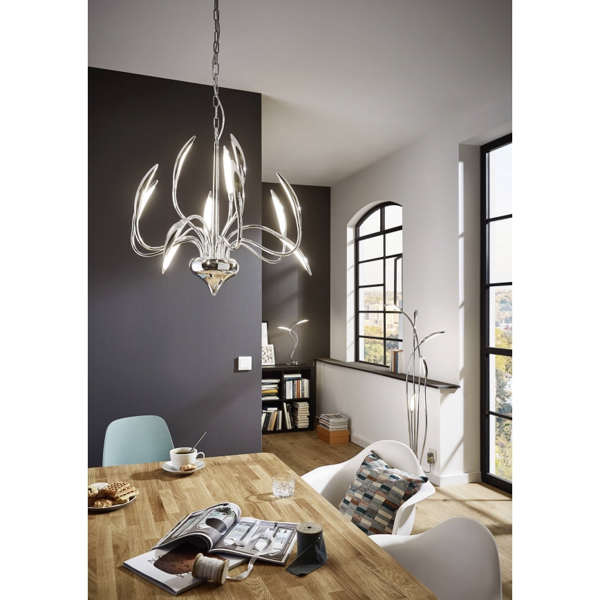Wofi 3326.05.01.5000 - Επιδαπέδια λάμπα dimming LED HAMPTON 5xLED/5,2W/230V + τηλεχειριστήριο
