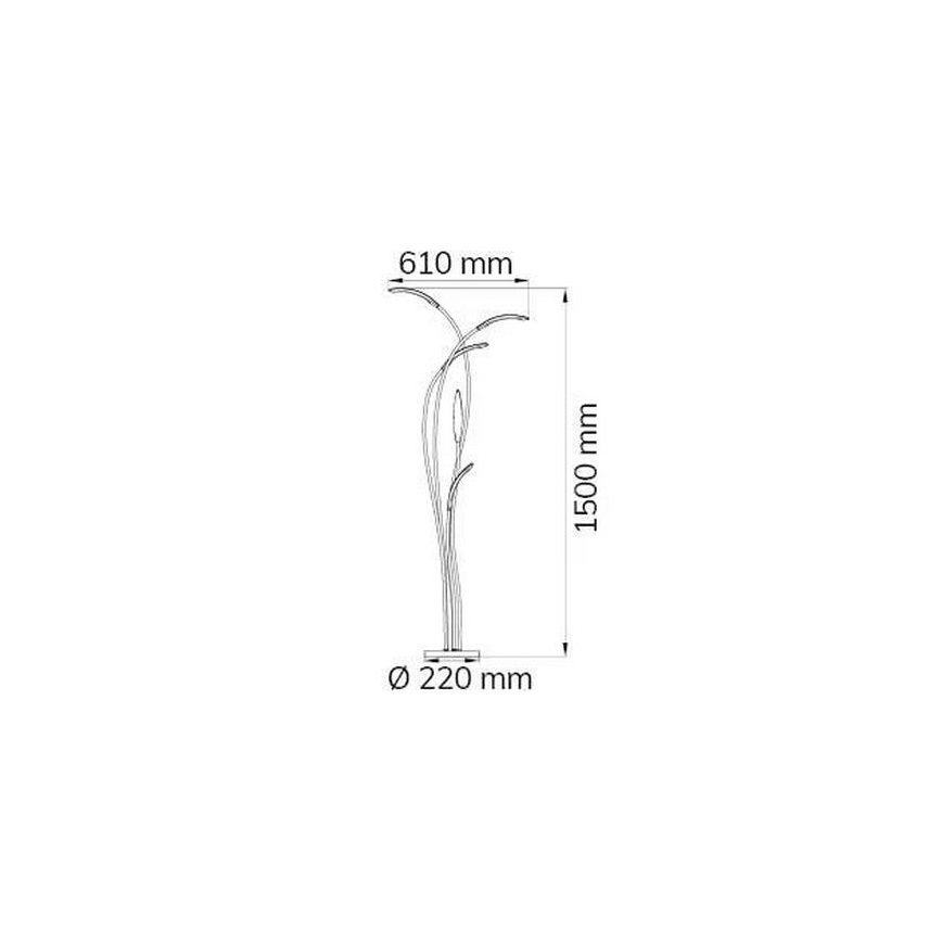 Wofi 3326.05.01.5000 - Επιδαπέδια λάμπα dimming LED HAMPTON 5xLED/5,2W/230V + τηλεχειριστήριο