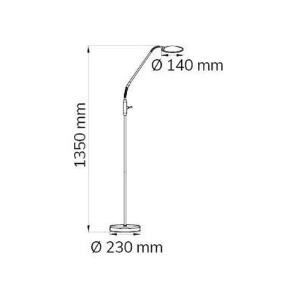 Wofi 3446.01.06.7000 - Επιδαπέδια λάμπα dimming LED ORTA LED/12W/230V