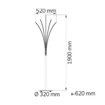 Wofi 3557.05.01.0000 - Επιδαπέδια λάμπα dimming LED BENETT LED/24W/230V