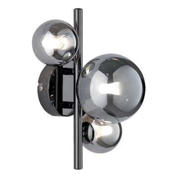 Wofi 4014.03.24.9000 - Φωτιστικό τοίχου LED VILLA 3xG9/3W/230V μαύρο/γυαλιστερό χρώμιο