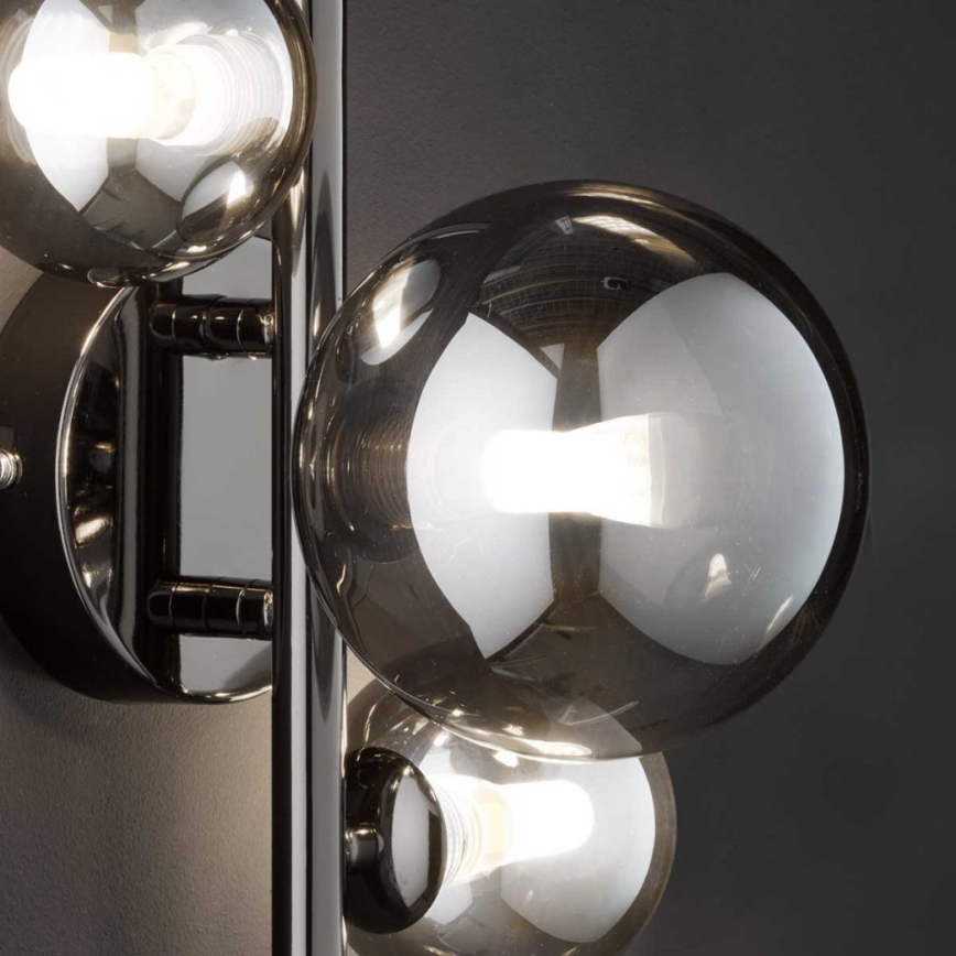 Wofi 4014.03.24.9000 - Φωτιστικό τοίχου LED VILLA 3xG9/3W/230V μαύρο/γυαλιστερό χρώμιο