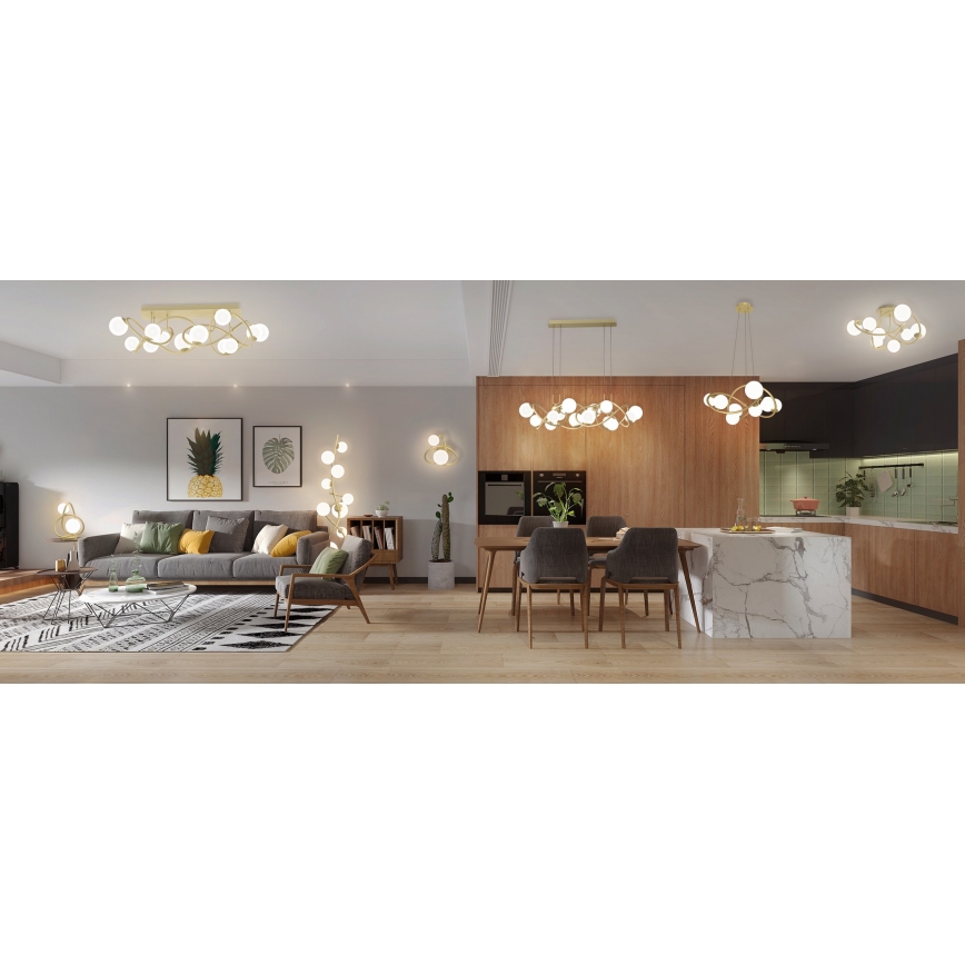 Wofi 4014-201 - Φωτιστικό τοίχου LED NANCY 2xG9/3,5W/230V χρυσαφί/λευκό