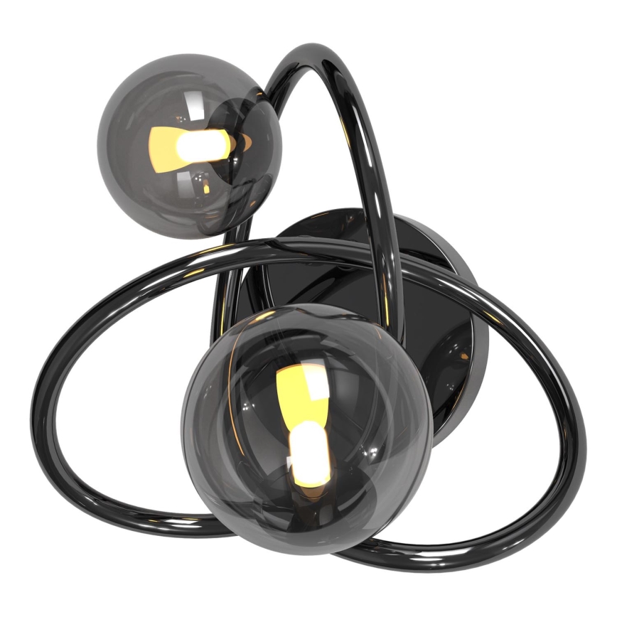 Wofi 4014-205 - Φωτιστικό τοίχου LED NANCY 2xG9/3,5W/230V μαύρο/γυαλιστερό χρώμιο