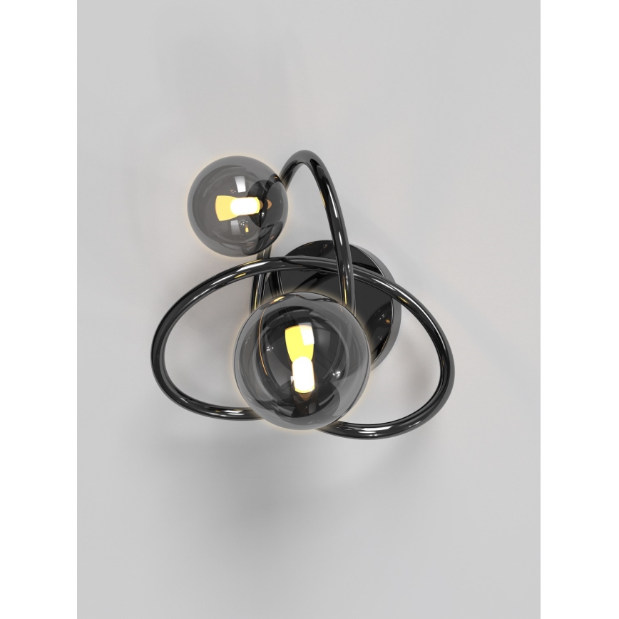 Wofi 4014-205 - Φωτιστικό τοίχου LED NANCY 2xG9/3,5W/230V μαύρο/γυαλιστερό χρώμιο