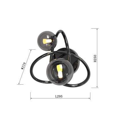 Wofi 4014-205 - Φωτιστικό τοίχου LED NANCY 2xG9/3,5W/230V μαύρο χρώμιο