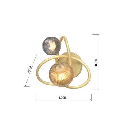 Wofi 4015-204 - Φωτιστικό τοίχου LED METZ 2xG9/3,5W/230V χρυσαφί/γκρι