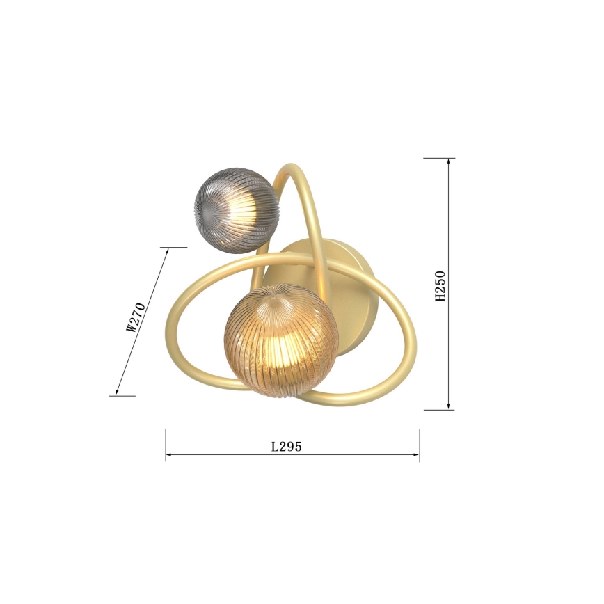 Wofi 4015-204 - Φωτιστικό τοίχου LED METZ 2xG9/3,5W/230V χρυσαφί/γκρι