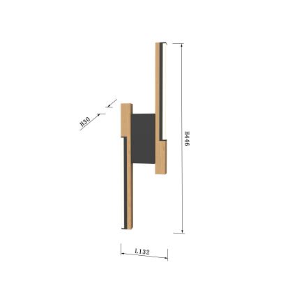 Wofi 4031-206- Επιτοίχιο φωτιστικό dimming LED PALERMO 11W/230V καφέ/μαύρο