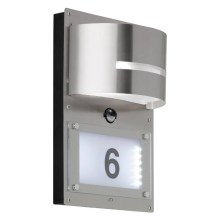 Wofi 4046.02.97.7000 - Φωτιστικό LED αριθμός οικίας με αισθητήρα MARVEL 1xE27/13W/230V + LED/1,7W IP44