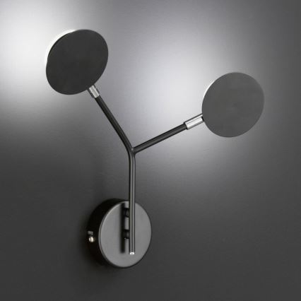 Wofi 446602109000 - LED Επιτοίχιο φωτιστικό BELIZE 2xLED/5W/230V 3000K μαύρο