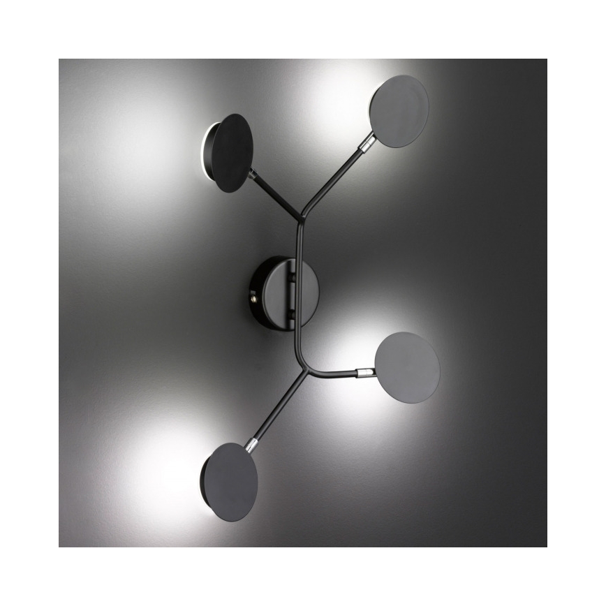 Wofi 446604109000 - Φωτιστικό τοίχου LED BELIZE 4xLED/5W/230V 3000K μαύρο