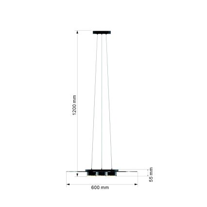 Wofi 5006-302 - Led Dimmable κρεμαστό φωτιστικό οροφής LANNION LED/19W/230V