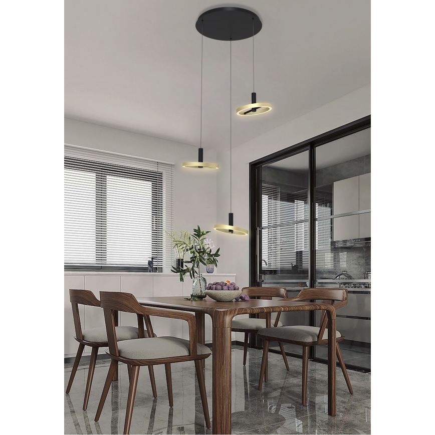 Wofi 5016-304 - Led Dimmable κρεμαστό φωτιστικό οροφής BREST LED/26W/230V μαύρο/χρυσαφί