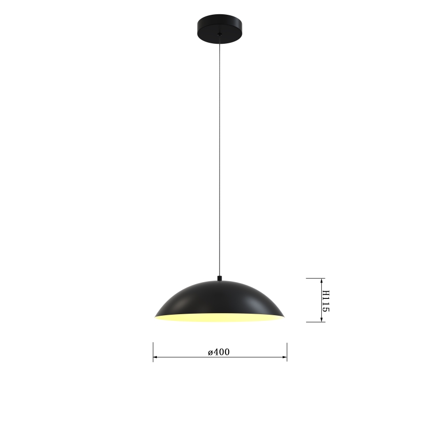 Wofi 6001-104 - Led Dimmable κρεμαστό φωτιστικό οροφής ROSCOFF LED/19W/230V μαύρο/χρυσαφί