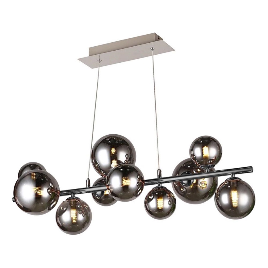 Wofi 6014.10.24.9000 -  Κρεμαστό φωτιστικό οροφής LED VILLA 10xG9/3W/230V μαύρο/γυαλιστερό χρώμιο