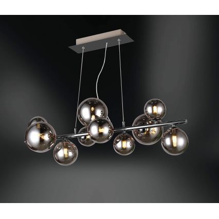 Wofi 6014.10.24.9000 -  Κρεμαστό φωτιστικό οροφής LED VILLA 10xG9/3W/230V μαύρο/γυαλιστερό χρώμιο