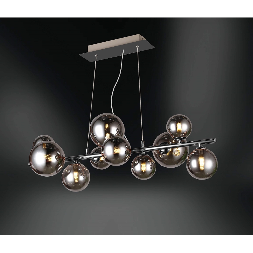 Wofi 6014.10.24.9000 -  Κρεμαστό φωτιστικό οροφής LED VILLA 10xG9/3W/230V μαύρο/γυαλιστερό χρώμιο
