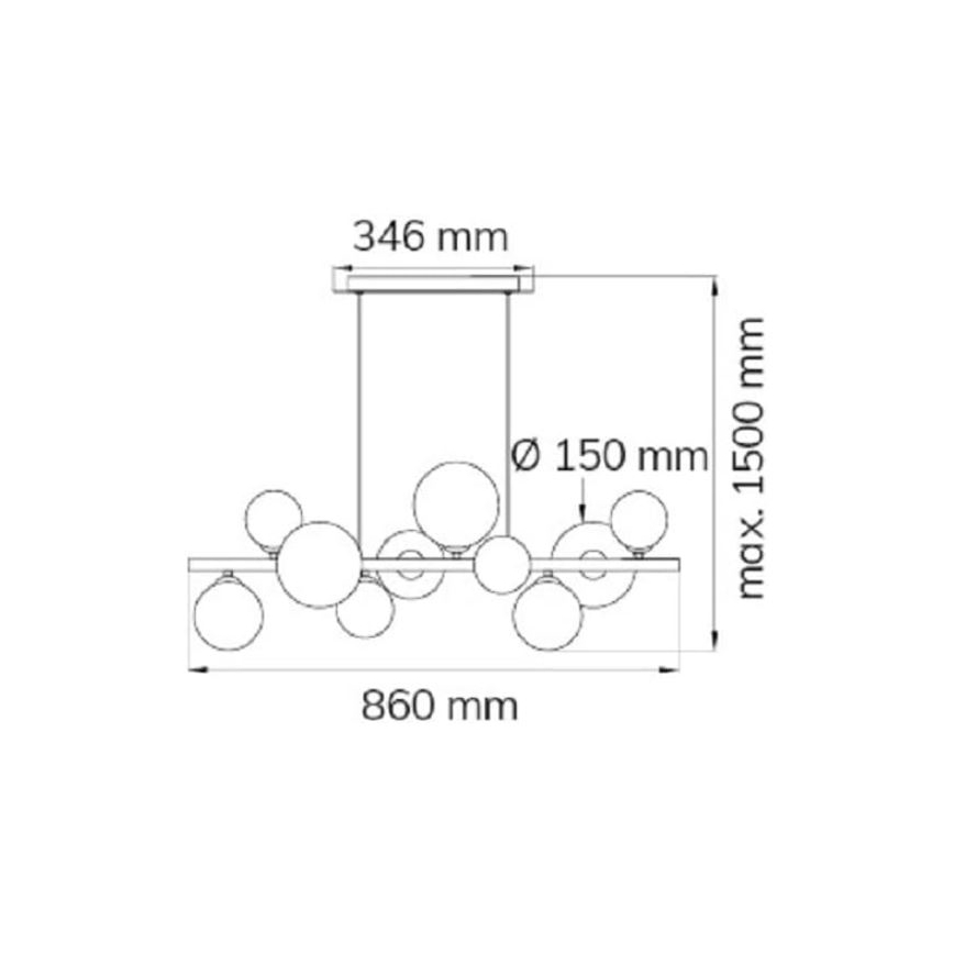Wofi 6014.10.24.9000 -  Κρεμαστό φωτιστικό οροφής LED VILLA 10xG9/3W/230V μαύρο/γυαλιστερό χρώμιο