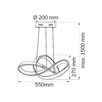 Wofi 6134.01.15.7000 - Led Dimmable κρεμαστό φωτιστικό οροφής INDIGO LED/44W/230V