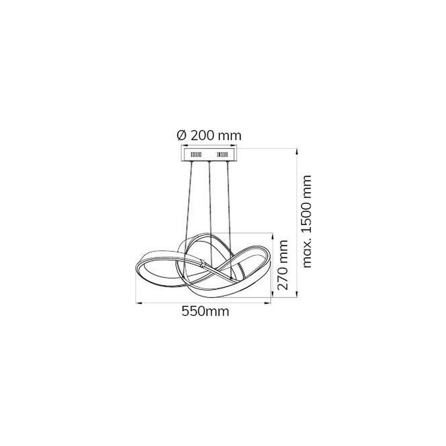 Wofi 6134.01.15.7000 - Led Dimmable κρεμαστό φωτιστικό οροφής INDIGO LED/44W/230V