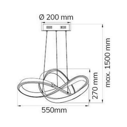 Wofi 6134.01.88.9000 - LED Dimmable κρεμαστό φωτιστικό οροφής INDIGO LED/44W/230V