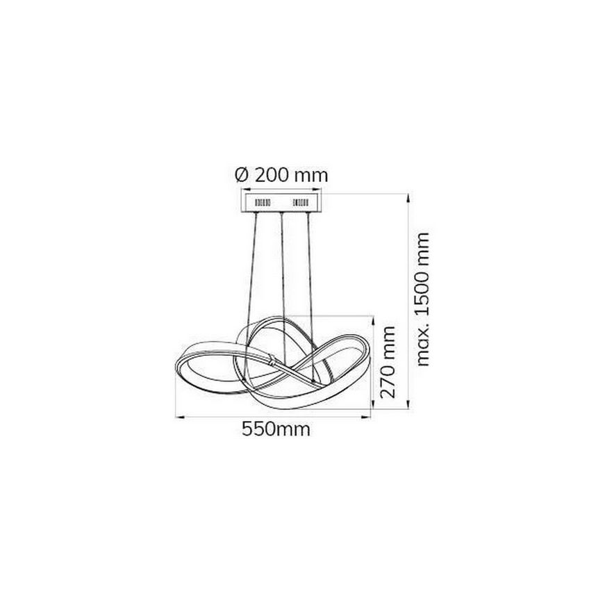 Wofi 6134.01.88.9000 - LED Dimmable κρεμαστό φωτιστικό οροφής INDIGO LED/44W/230V