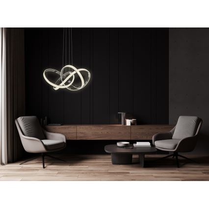 Wofi 6134-105L - Led Dimmable κρεμαστό φωτιστικό οροφής INDIGO LED/50W/230V μαύρο/γυαλιστερό χρώμιο