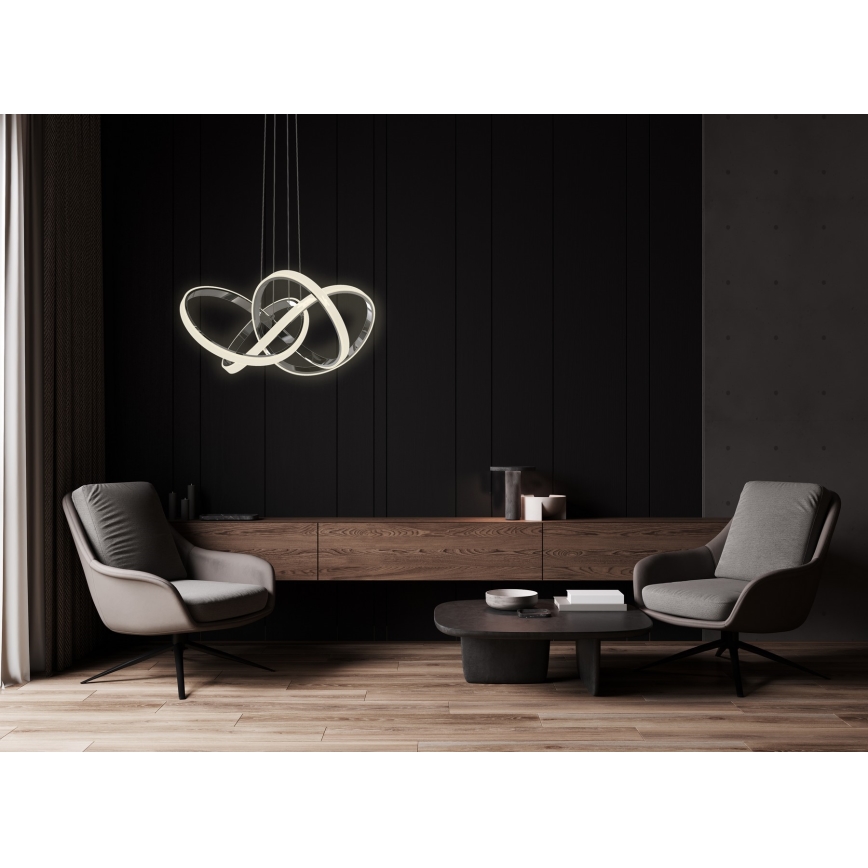 Wofi 6134-105L - Led Dimmable κρεμαστό φωτιστικό οροφής INDIGO LED/50W/230V μαύρο/γυαλιστερό χρώμιο