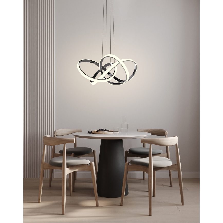Wofi 6134-105L - Led Dimmable κρεμαστό φωτιστικό οροφής INDIGO LED/50W/230V μαύρο/γυαλιστερό χρώμιο