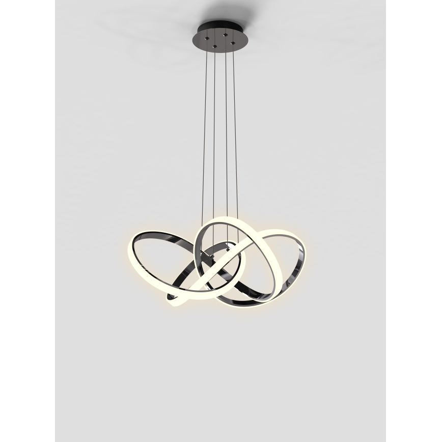 Wofi 6134-105L - Led Dimmable κρεμαστό φωτιστικό οροφής INDIGO LED/50W/230V μαύρο/γυαλιστερό χρώμιο