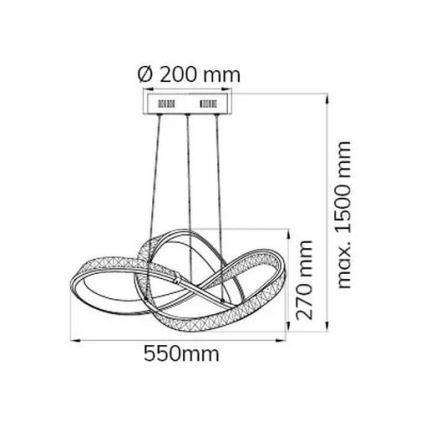 Wofi 6912.01.01.7000 - Led Dimmable κρεμαστό φωτιστικό οροφής PRISMA LED/25W/230V