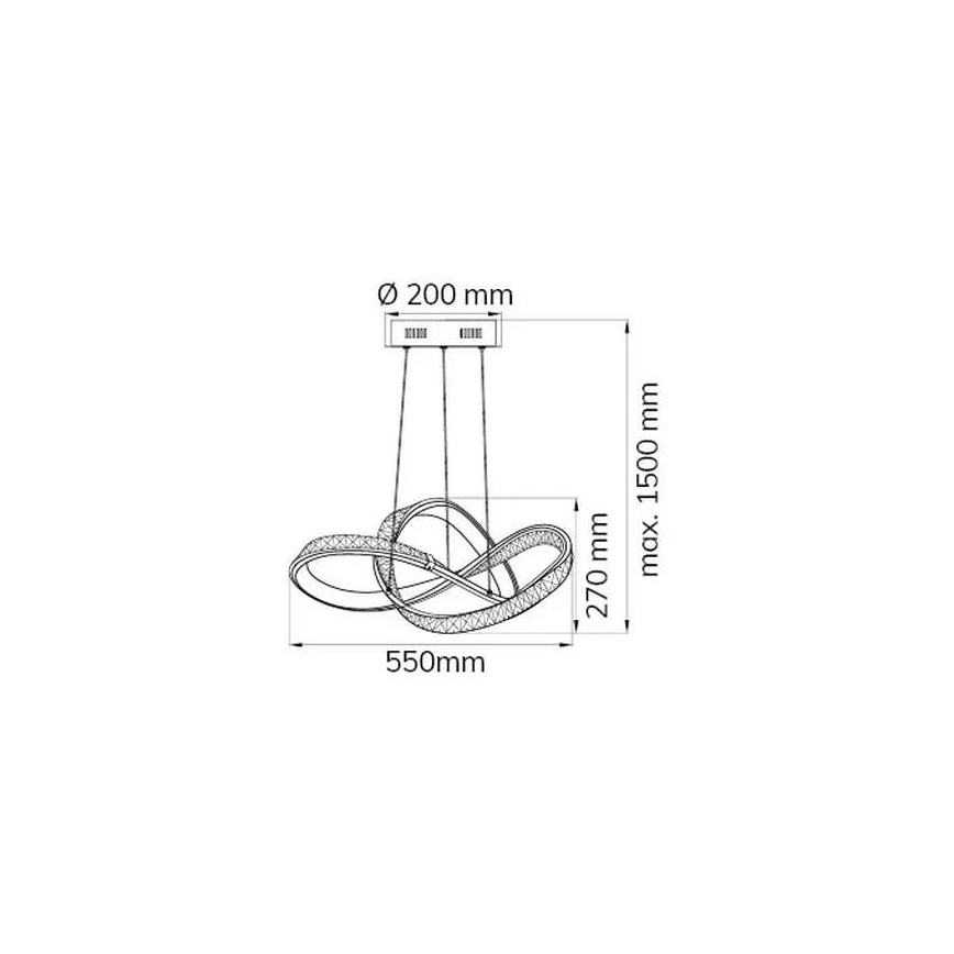 Wofi 6912.01.01.7000 - Led Dimmable κρεμαστό φωτιστικό οροφής PRISMA LED/25W/230V