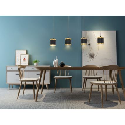 Wofi 7003-404 - Led Dimmable κρεμαστό φωτιστικό οροφής TOULOUSE LED/34W/230V μαύρο/χρυσαφί