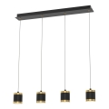 Wofi 7003-404 - Ρυθμιζόμενο LED κρεμαστό φωτιστικό με καλώδιο TOULOUSE 4xLED/8,5W/230V μαύρο/χρυσό