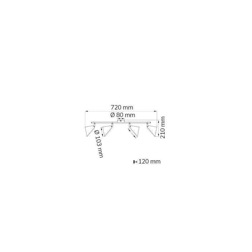Wofi 70108G - Φωτιστικό σποτ GLORIA 4xE14/28W/230V