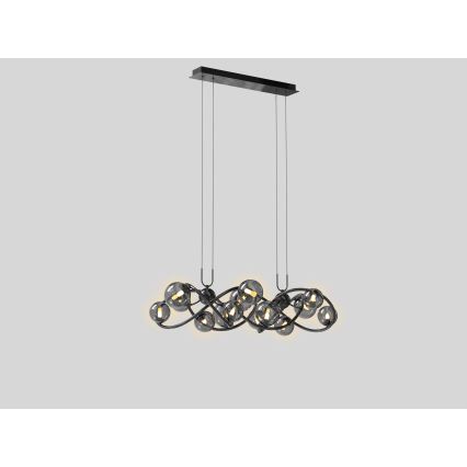 Wofi 7014-1405 -  Κρεμαστό φωτιστικό οροφής LED NANCY 14xG9/3,5W/230V μαύρο/γυαλιστερό χρώμιο