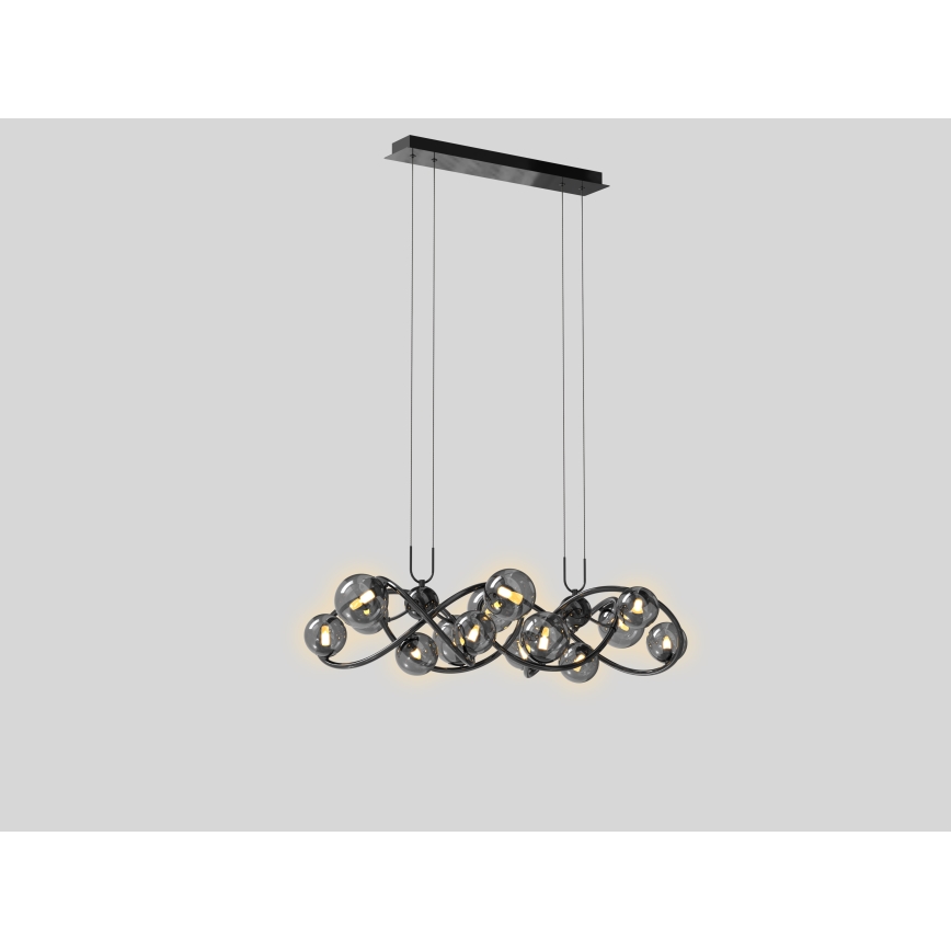 Wofi 7014-1405 -  Κρεμαστό φωτιστικό οροφής LED NANCY 14xG9/3,5W/230V μαύρο/γυαλιστερό χρώμιο