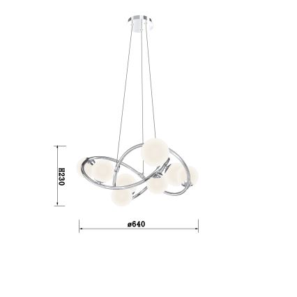 Wofi 7014-807 - Πολύφωτο LED με συρματόσχοινο NANCY 8xG9/3,5W/230V γυαλιστερό χρώμιο