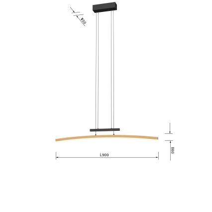 Wofi 7020-106 - Led Dimmable κρεμαστό φωτιστικό οροφής BOLOGNA LED/27W/230V