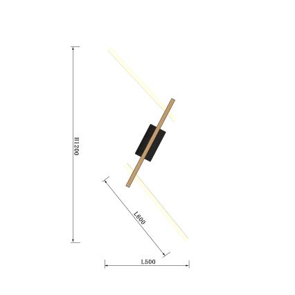 Wofi 7021-306 - Επιτοίχιο φωτιστικό dimming LED RIMINI LED/40W/230V καφέ/μαύρο