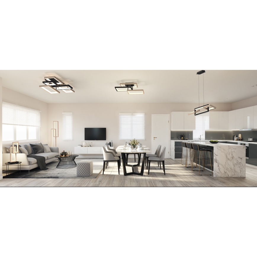 Wofi 7022-306- Led Dimmable κρεμαστό φωτιστικό οροφής MATERA LED/30W/230V μαύρο/καφέ