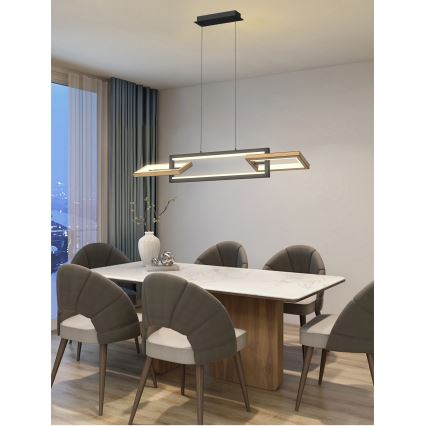 Wofi 7022-306- Led Dimmable κρεμαστό φωτιστικό οροφής MATERA LED/30W/230V μαύρο/καφέ