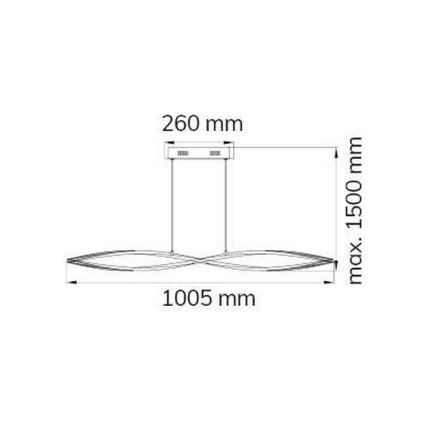 Wofi 7152.02.01.6000 - Ρυθμιζόμενο LED φωτιστικό οροφής με καλώδιο IDANA 2xLED/13,5W/230V