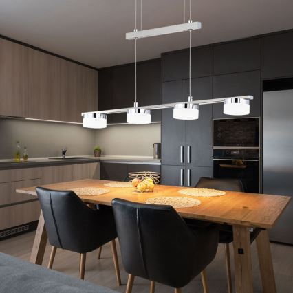 Wofi 7175.04.54.7000 - Led Dimmable κρεμαστό φωτιστικό οροφής LOGAN 4xLED/4W/230V